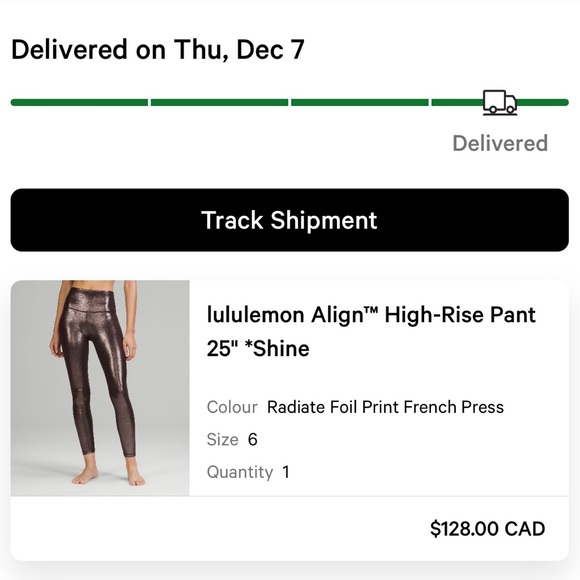 Size 6 Lululemon align high rise 25” pant - shine - Picture 7 of 7